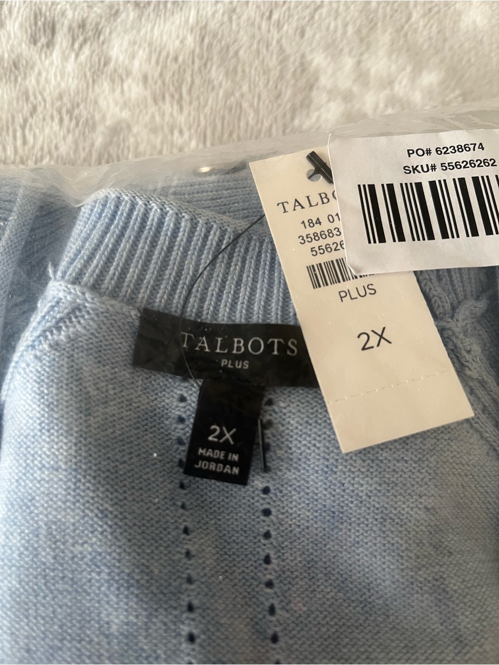Talbots Soft Light Blue Open-Front V-Neck Cardigan NWT - Picture 5 of 6